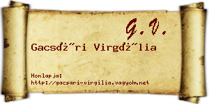 Gacsári Virgília névjegykártya